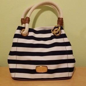 Michael Kors striped canvas tote